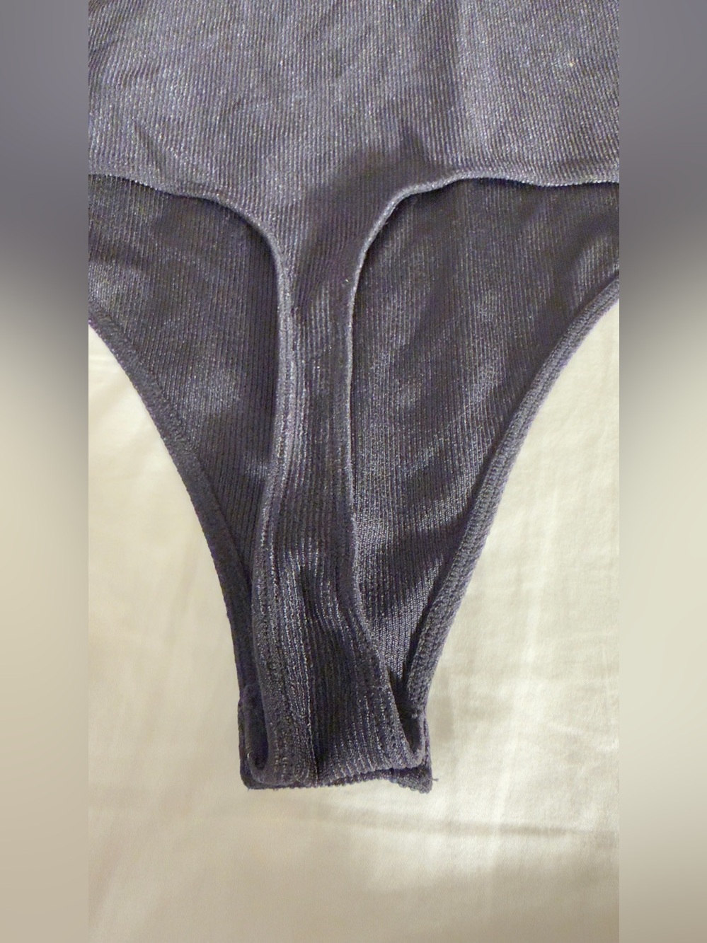 Express Body Contour Seamless Ribbed Mesh High Neck Bodysuit - Picture 8 of 13